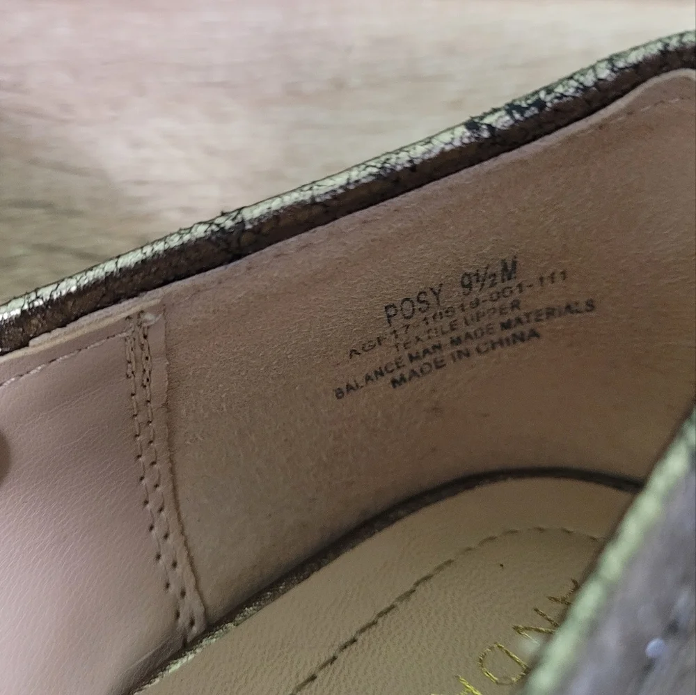 GOLD Tassel loafers size 9.5 Andrew Geller Coastal Grandma Fringe - Picture 6 of 7